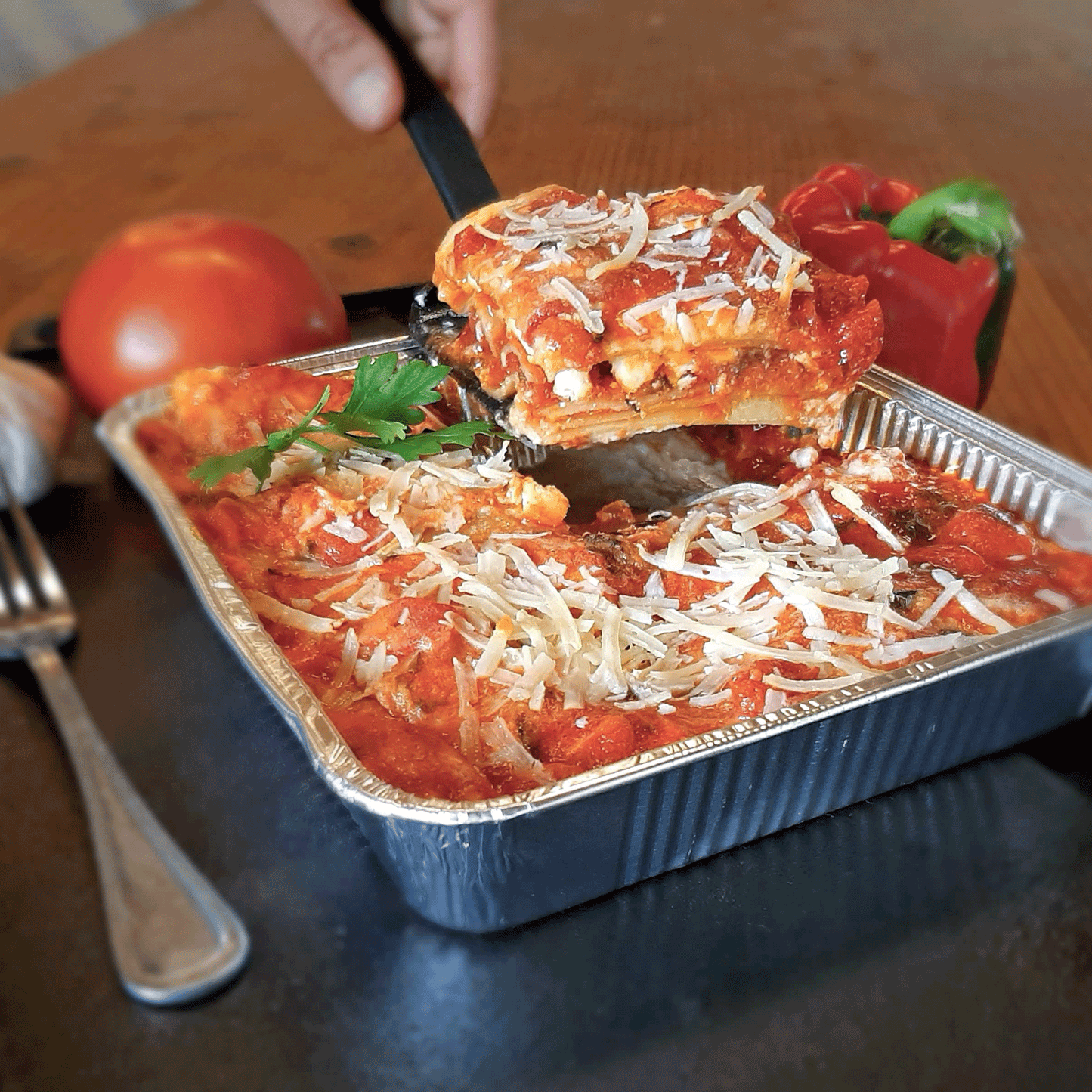 LASAGNA VEGETARIANA TOMATE-ALBAHACA (2-3 Porciones 750 Gr)